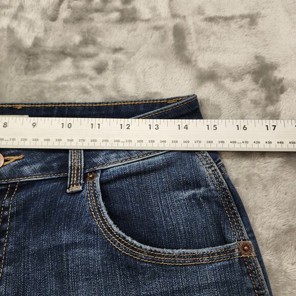 Maurices M. Jeans Womens 6 Blue Curvy High Rise Straight Crop Raw Hem Stretch - Picture 9 of 13